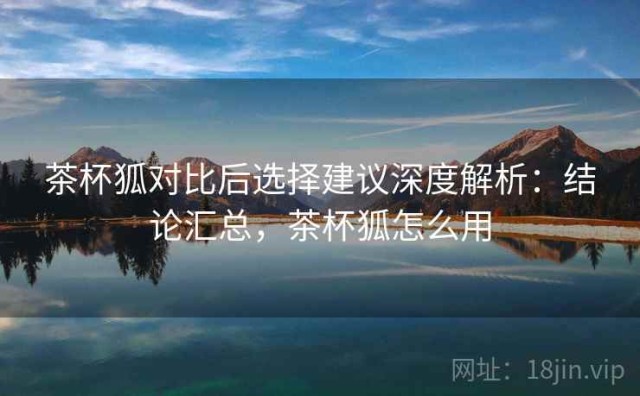 茶杯狐对比后选择建议深度解析：结论汇总，茶杯狐怎么用