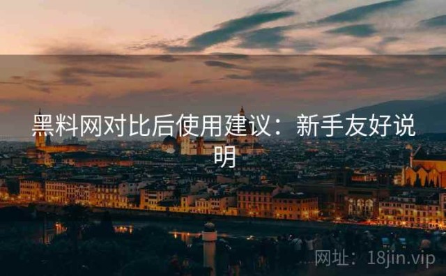 黑料网对比后使用建议：新手友好说明
